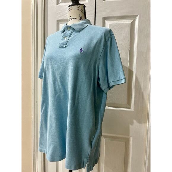 POLO RALPH LAUREN POLO SHIRT 100% COTTON SIZE LARGE LIGHT BLUE CLASSIX FIT - Picture 9 of 13